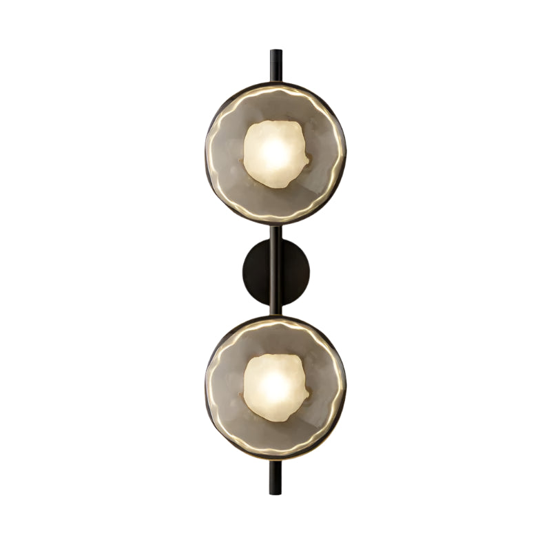 SUENTA Nordic Ceto Wandlampe aus Glas mit LED – Elegantes Design, 20 cm Schwarz Rauchig 65cm