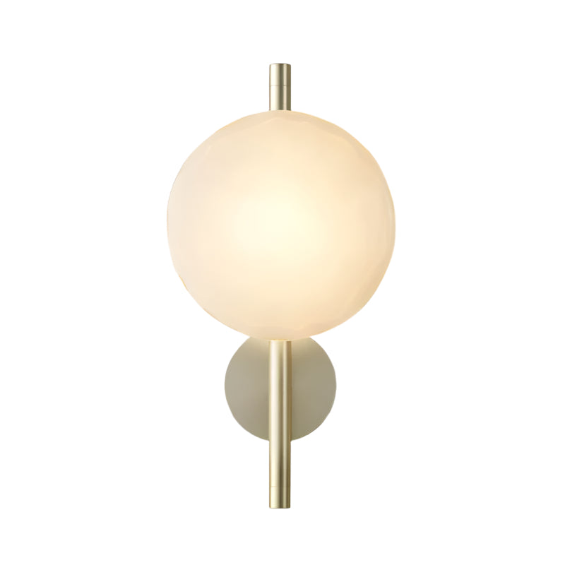 SUENTA Nordic Ceto Wandlampe aus Glas mit LED – Elegantes Design, 20 cm Gold Weiß 38cm