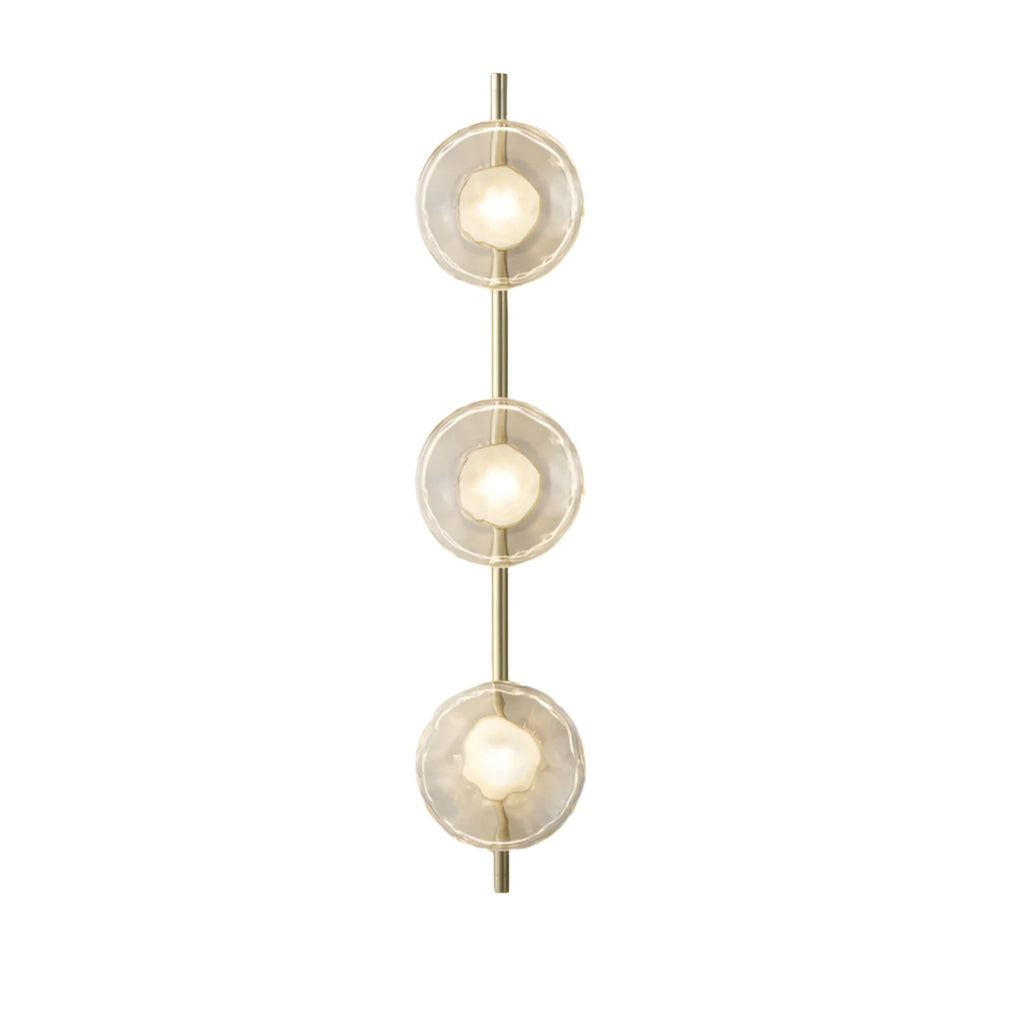 SUENTA Nordic Ceto Wandlampe aus Glas mit LED – Elegantes Design, 20 cm Gold Klar 95cm