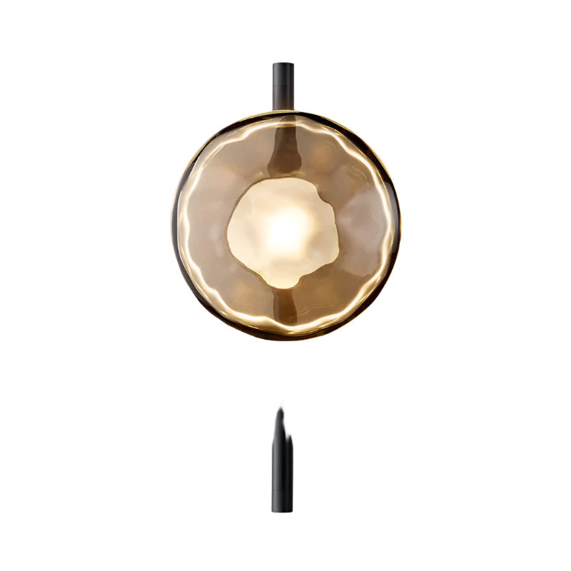 SUENTA Nordic Ceto Wandlampe aus Glas mit LED – Elegantes Design, 20 cm Schwarz Rauchig 38cm