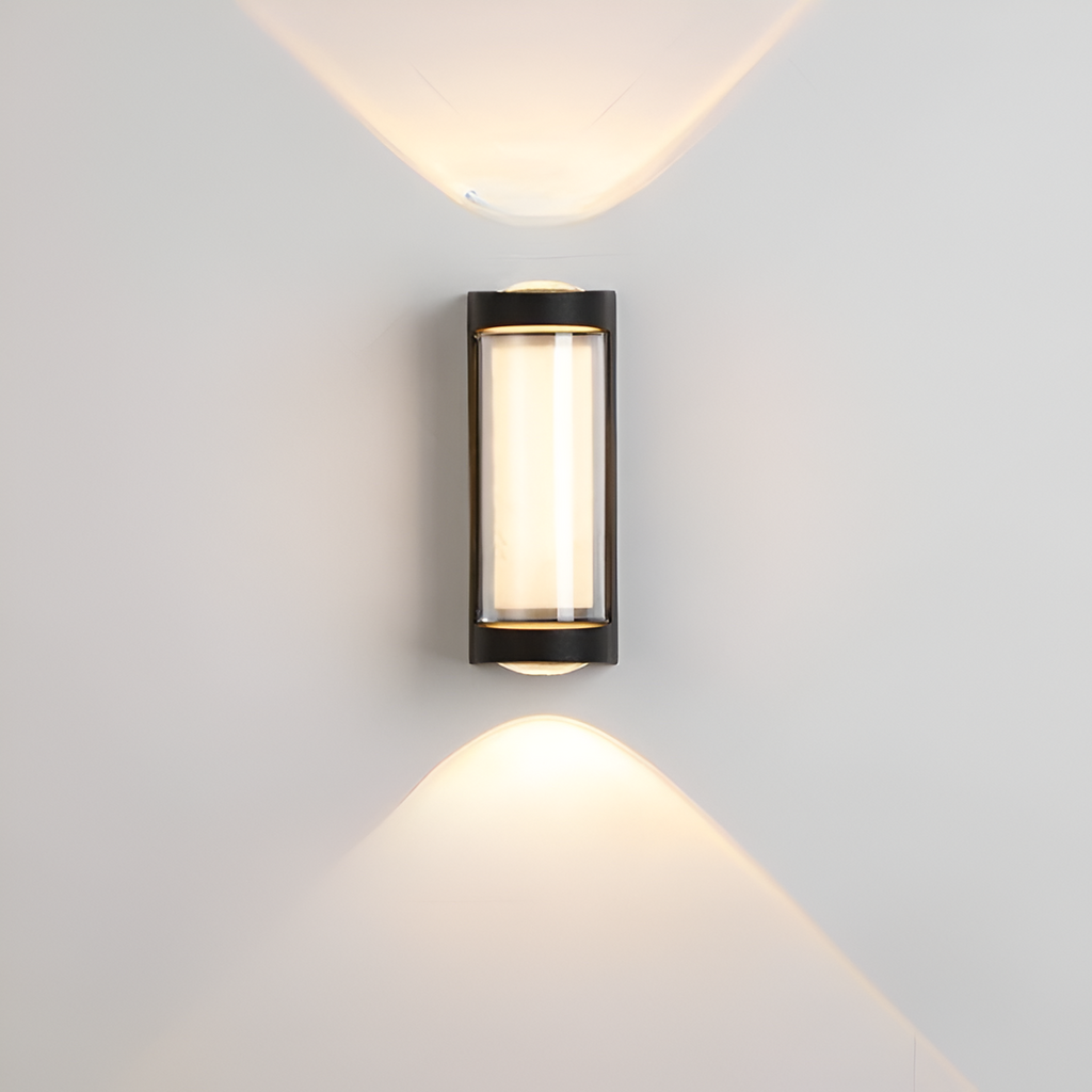 SUENTA Nordic Up Down Außenwandleuchte IP65 – Wasserdicht, Modern, LED 18cm Schwarz Chrom