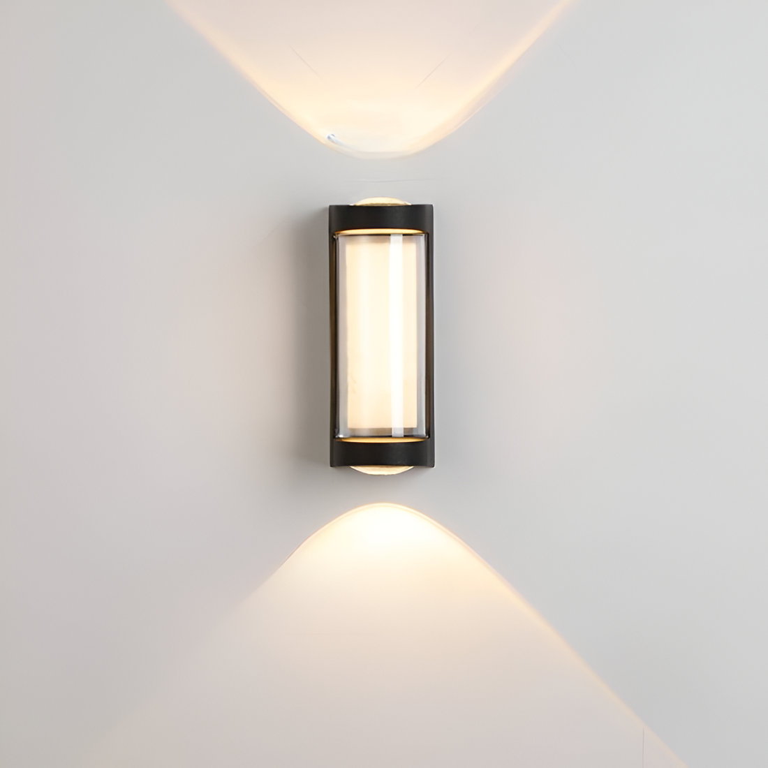 SUENTA Nordic Up Down Außenwandleuchte IP65 – Wasserdicht, Modern, LED 18cm Schwarz Chrom