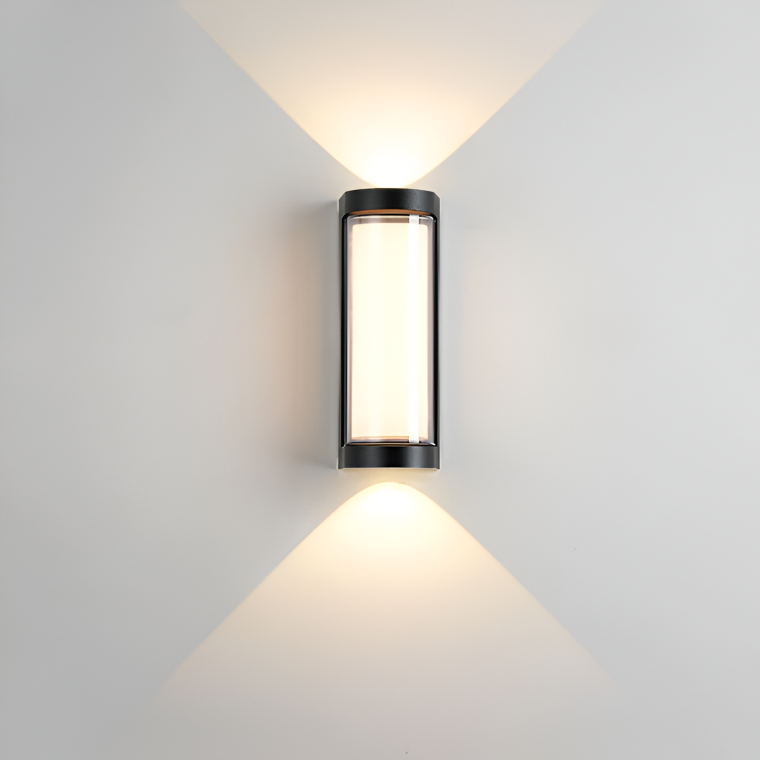 SUENTA Nordic Up Down Außenwandleuchte IP65 – Wasserdicht, Modern, LED 27cm Schwarz Chrom