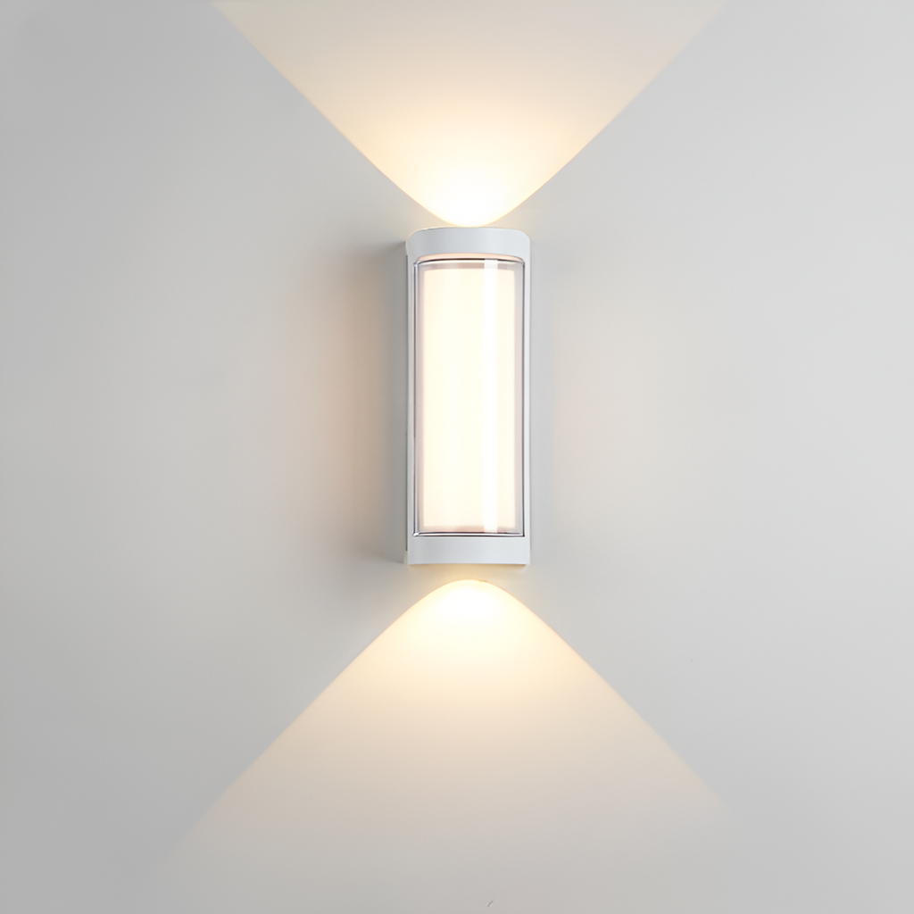 SUENTA Nordic Up Down Außenwandleuchte IP65 – Wasserdicht, Modern, LED 27cm Weiß