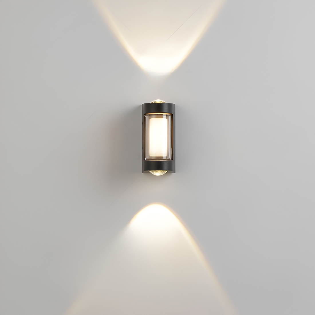 SUENTA Nordic Up Down Außenwandleuchte IP65 – Wasserdicht, Modern, LED 9.5cm Schwarz Chrom