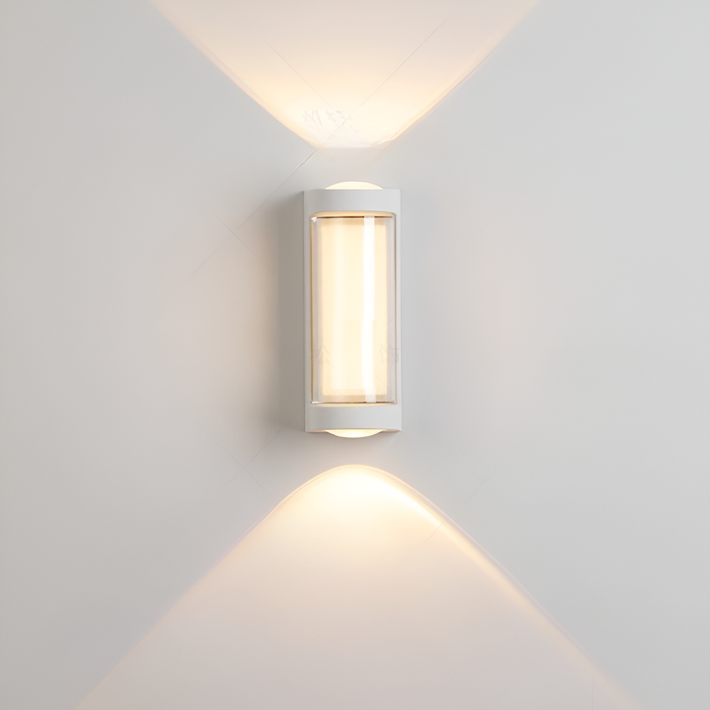 SUENTA Nordic Up Down Außenwandleuchte IP65 – Wasserdicht, Modern, LED 18cm Weiß Chrom