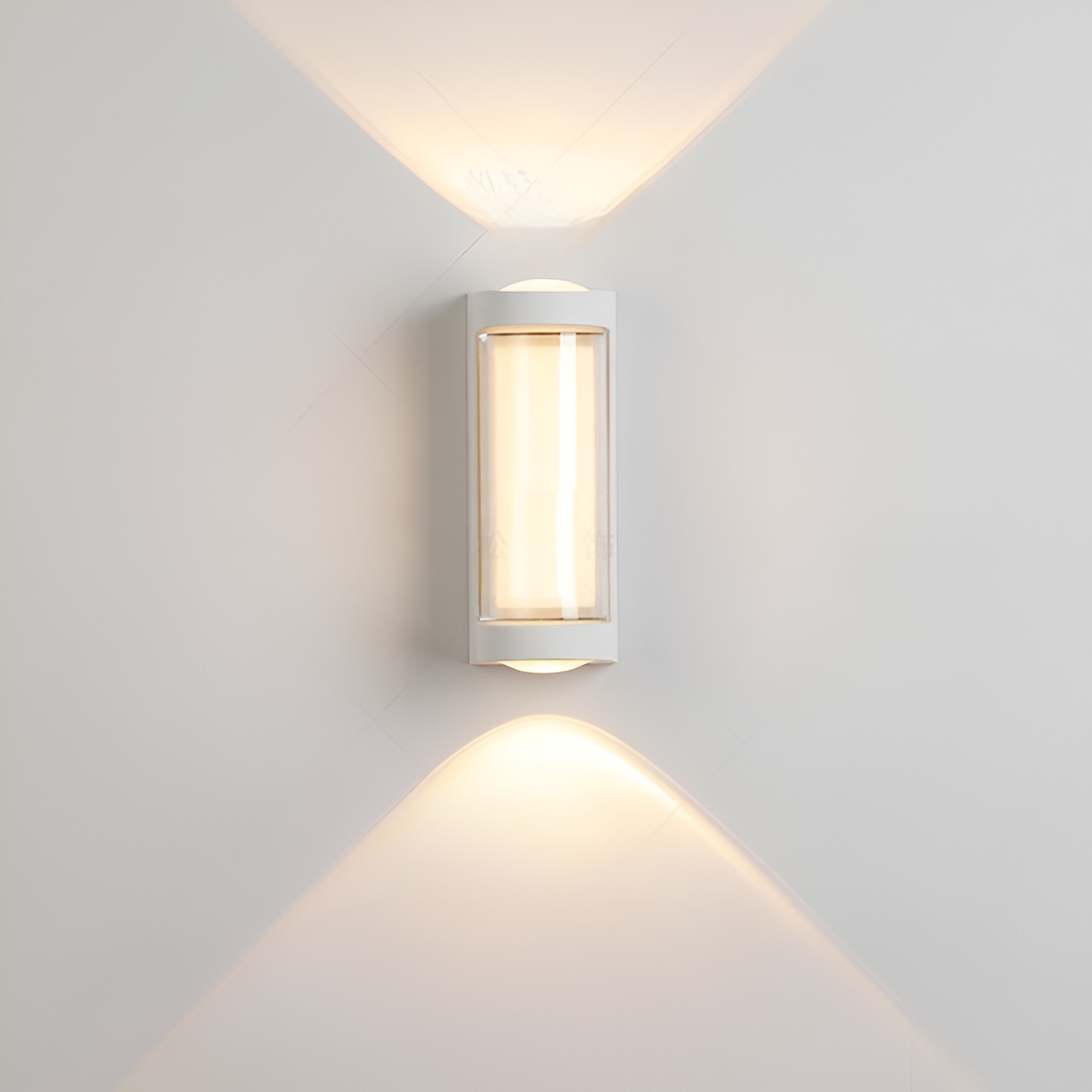 SUENTA Nordic Up Down Außenwandleuchte IP65 – Wasserdicht, Modern, LED 18cm Weiß Chrom