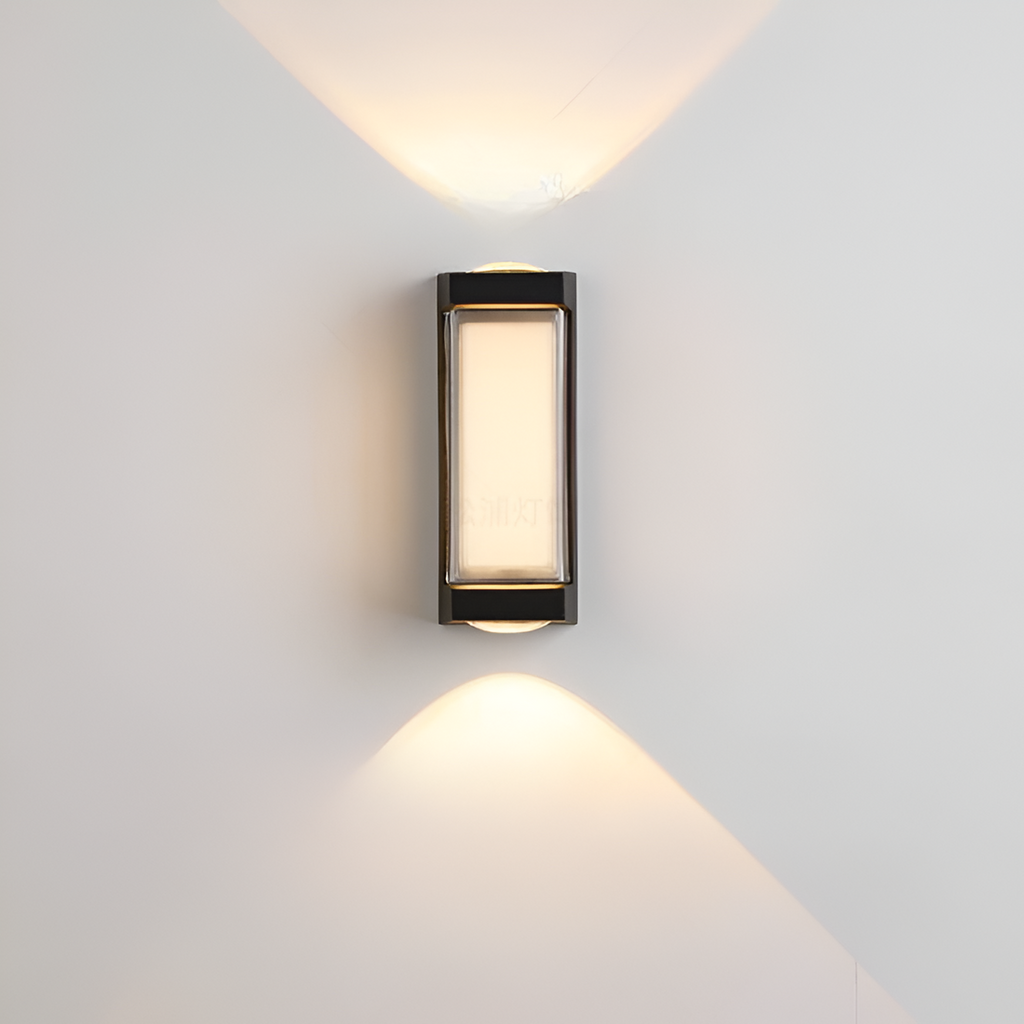 SUENTA Nordic Up Down Außenwandleuchte IP65 – Wasserdicht, Modern, LED 18cm Schwarz Quadratisch