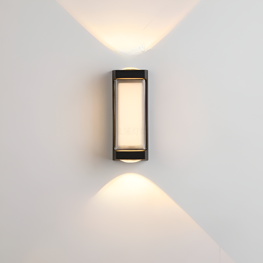 SUENTA Nordic Up Down Außenwandleuchte IP65 – Wasserdicht, Modern, LED 18cm Schwarz Quadratisch