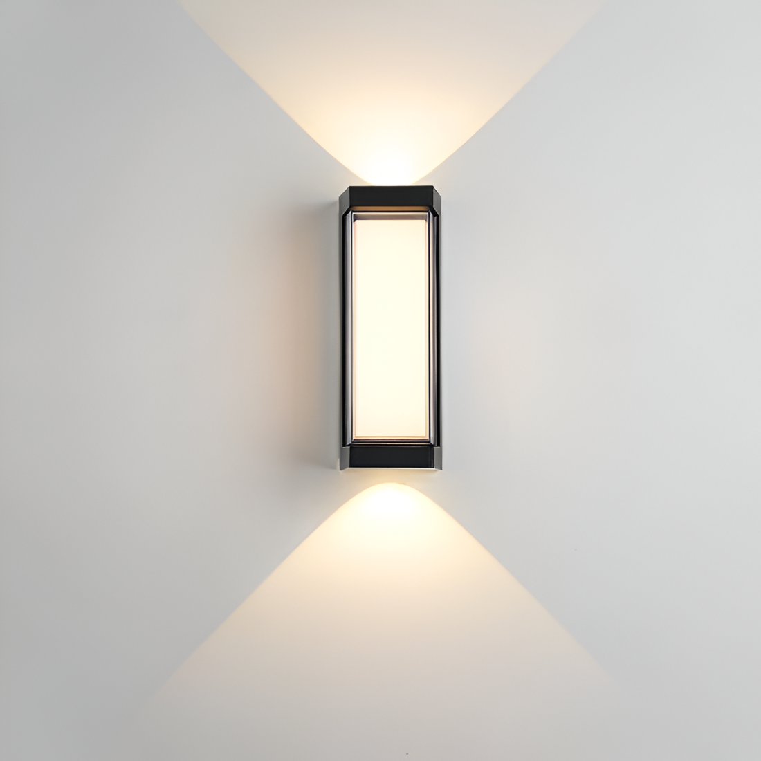 SUENTA Nordic Up Down Außenwandleuchte IP65 – Wasserdicht, Modern, LED 27cm Schwarz Quadratisch