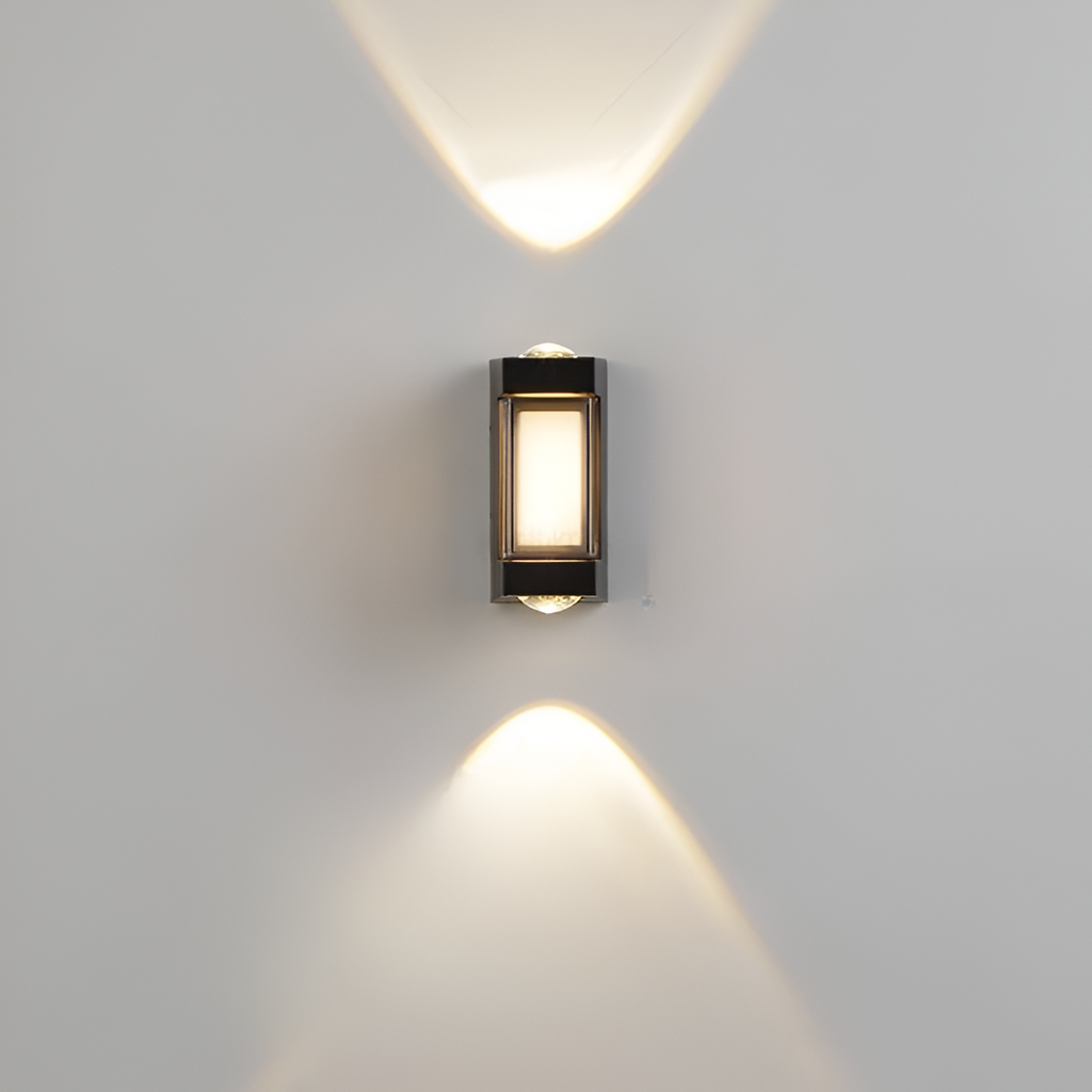 SUENTA Nordic Up Down Außenwandleuchte IP65 – Wasserdicht, Modern, LED 9.5cm Schwarz Quadratisch
