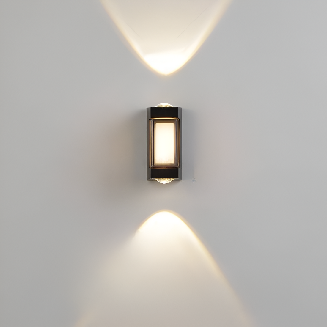 SUENTA Nordic Up Down Außenwandleuchte IP65 – Wasserdicht, Modern, LED 9.5cm Schwarz Quadratisch