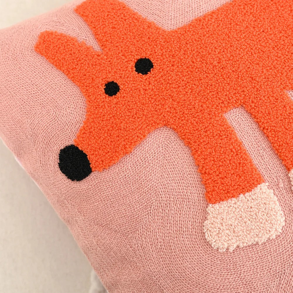 SUENTA Nordischer Kissenbezug 45x45 cm Mit Tierstickerei Für Sofa