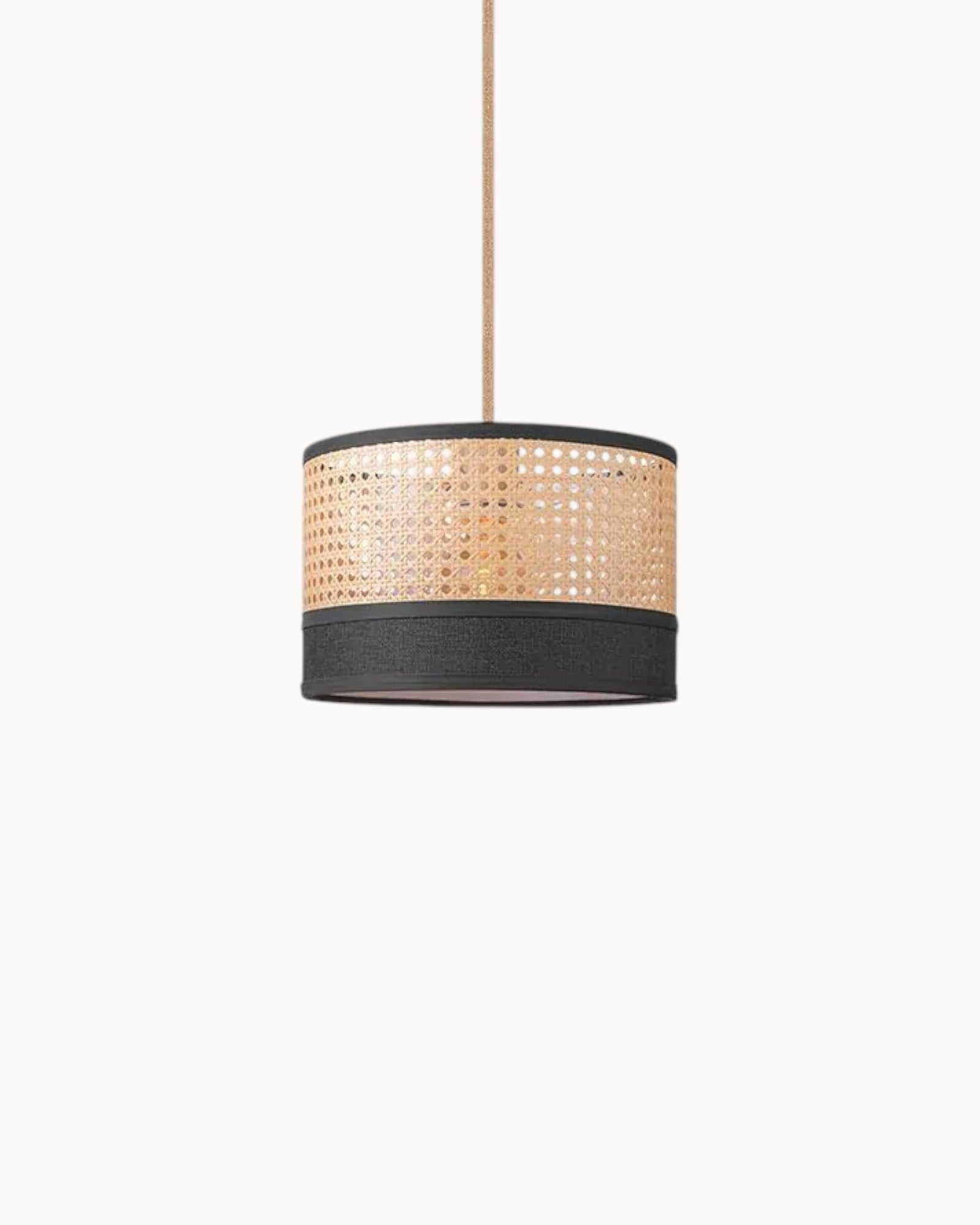 SUENTA Pendelleuchte Rattan Schokolade Höhenverstellbar 30 cm für Esszimmer Default