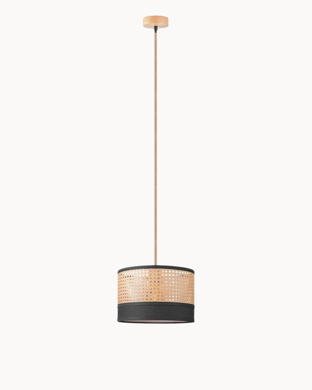 SUENTA Pendelleuchte Rattan Schokolade Höhenverstellbar 30 cm für Esszimmer