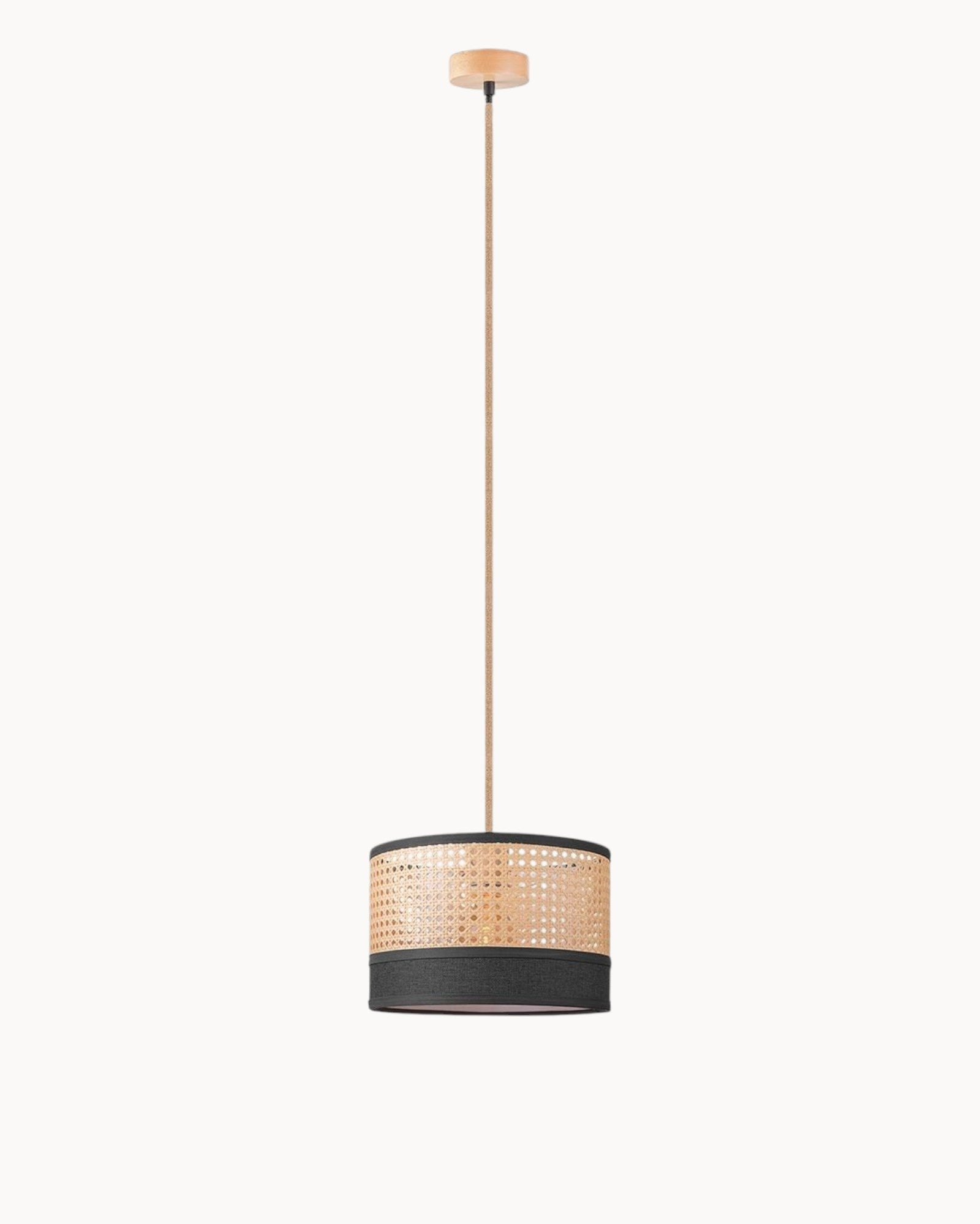 SUENTA Pendelleuchte Rattan Schokolade Höhenverstellbar 30 cm für Esszimmer