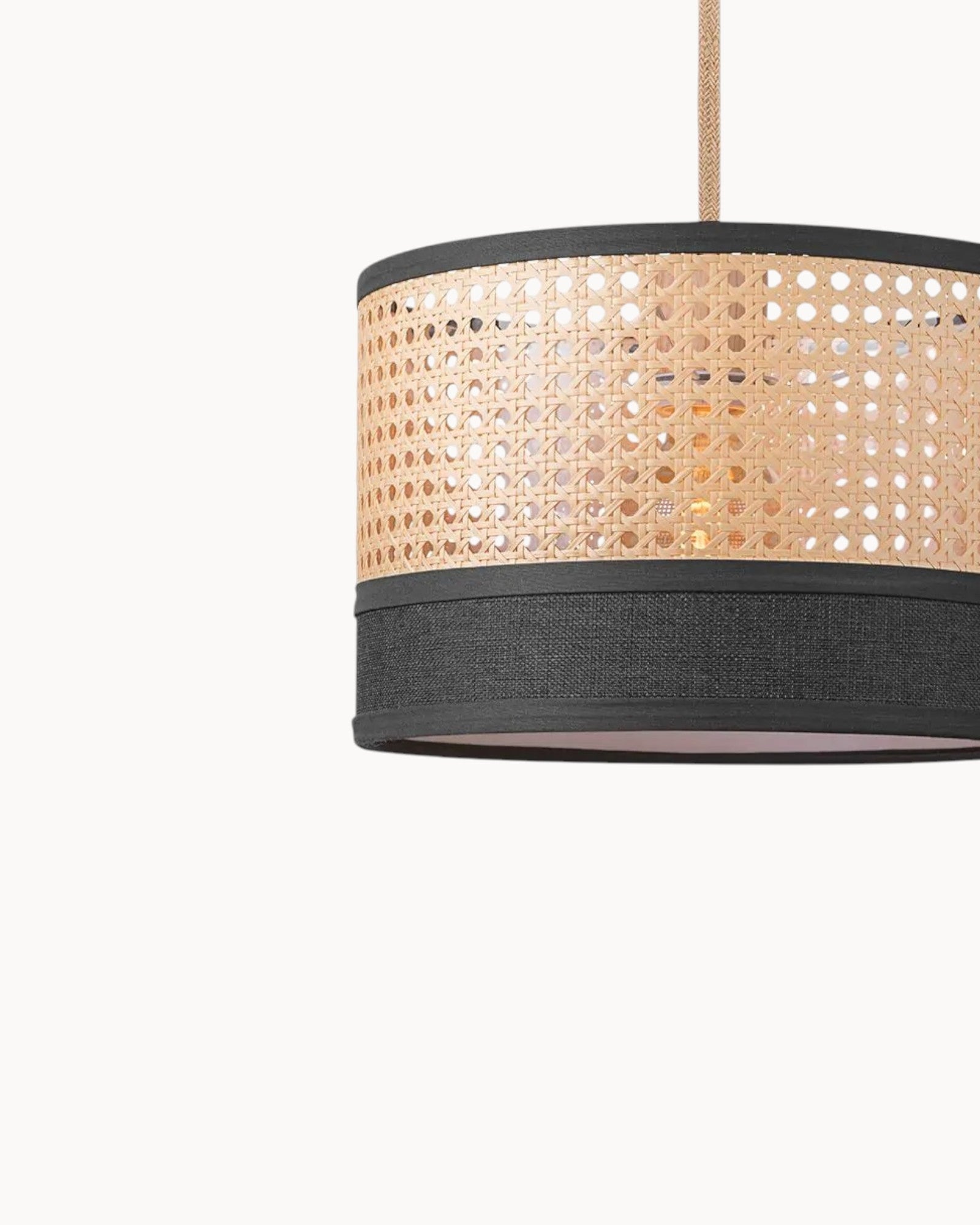 SUENTA Pendelleuchte Rattan Schokolade Höhenverstellbar 30 cm für Esszimmer