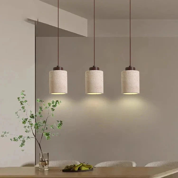 SUENTA Pendelleuchte aus Travertin mit nordischem Design – 12cm Durchmesser