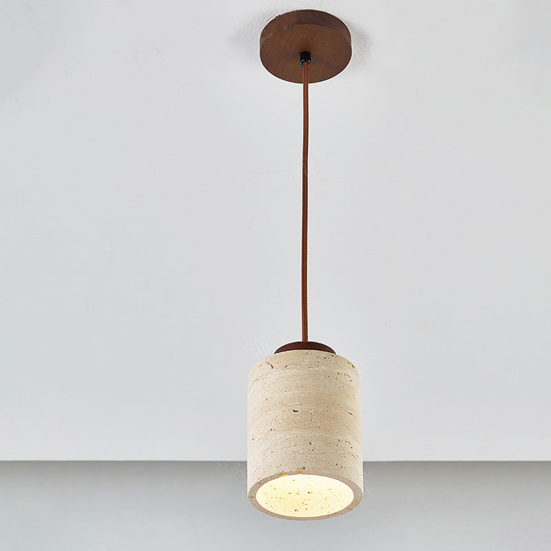 SUENTA Pendelleuchte aus Travertin mit nordischem Design – 12cm Durchmesser