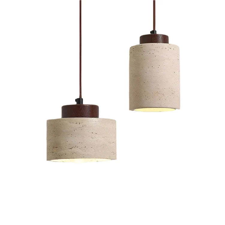 SUENTA Pendelleuchte aus Travertin mit nordischem Design – 12cm Durchmesser