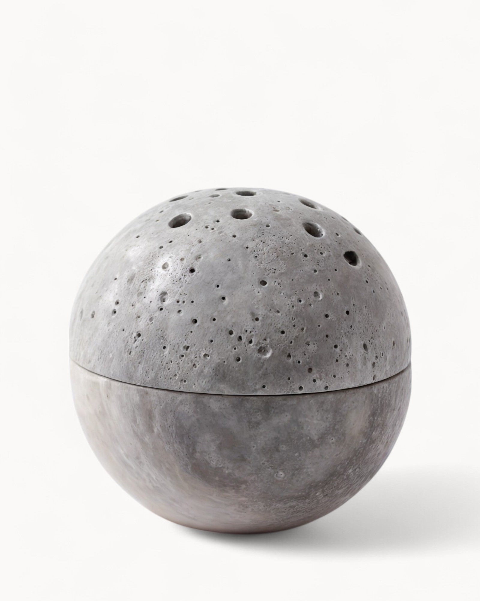 SUENTA Räuchergefäß Beige Travertin Handgefertigt Naturstein 10 cm