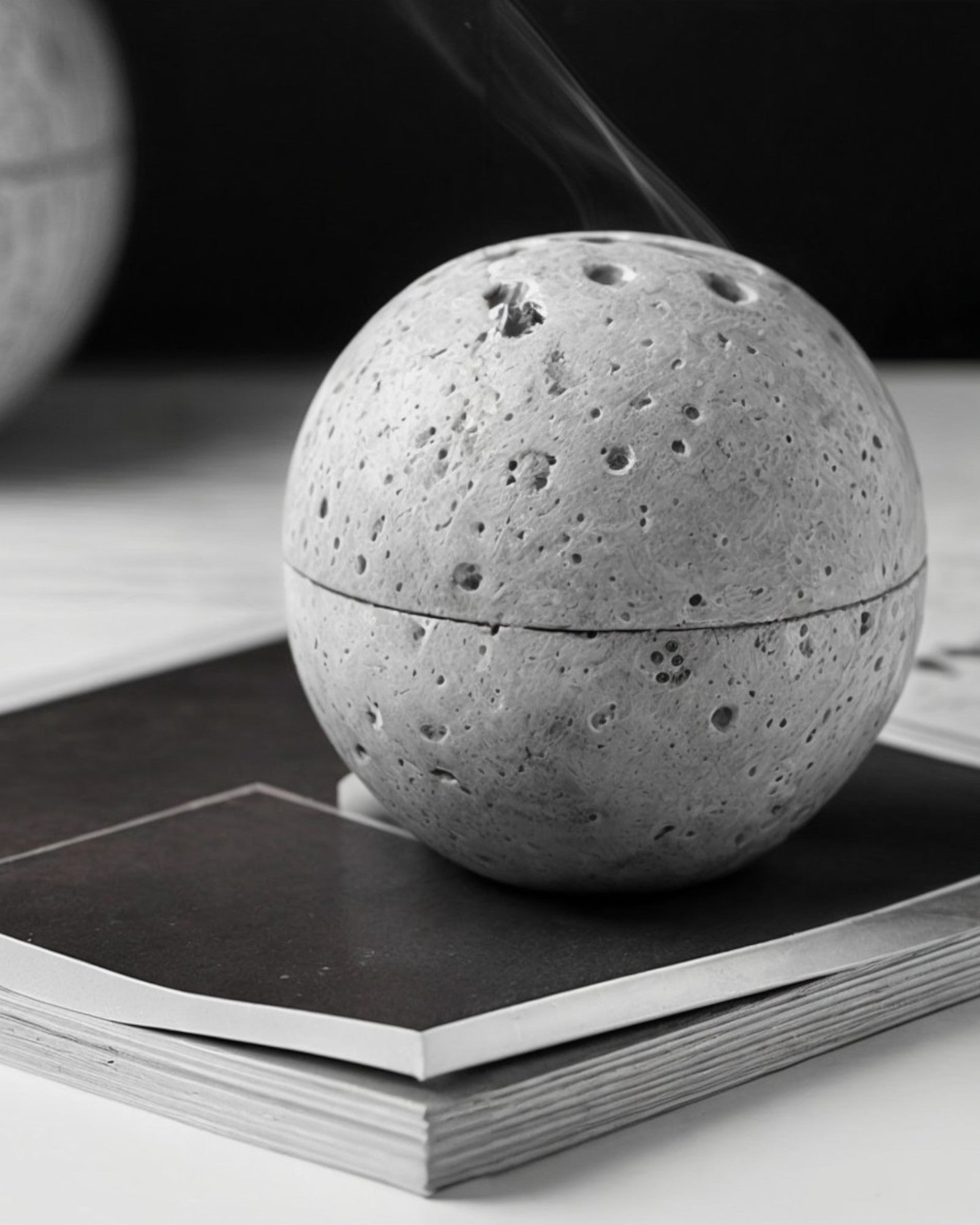 SUENTA Räuchergefäß Beige Travertin Handgefertigt Naturstein 10 cm