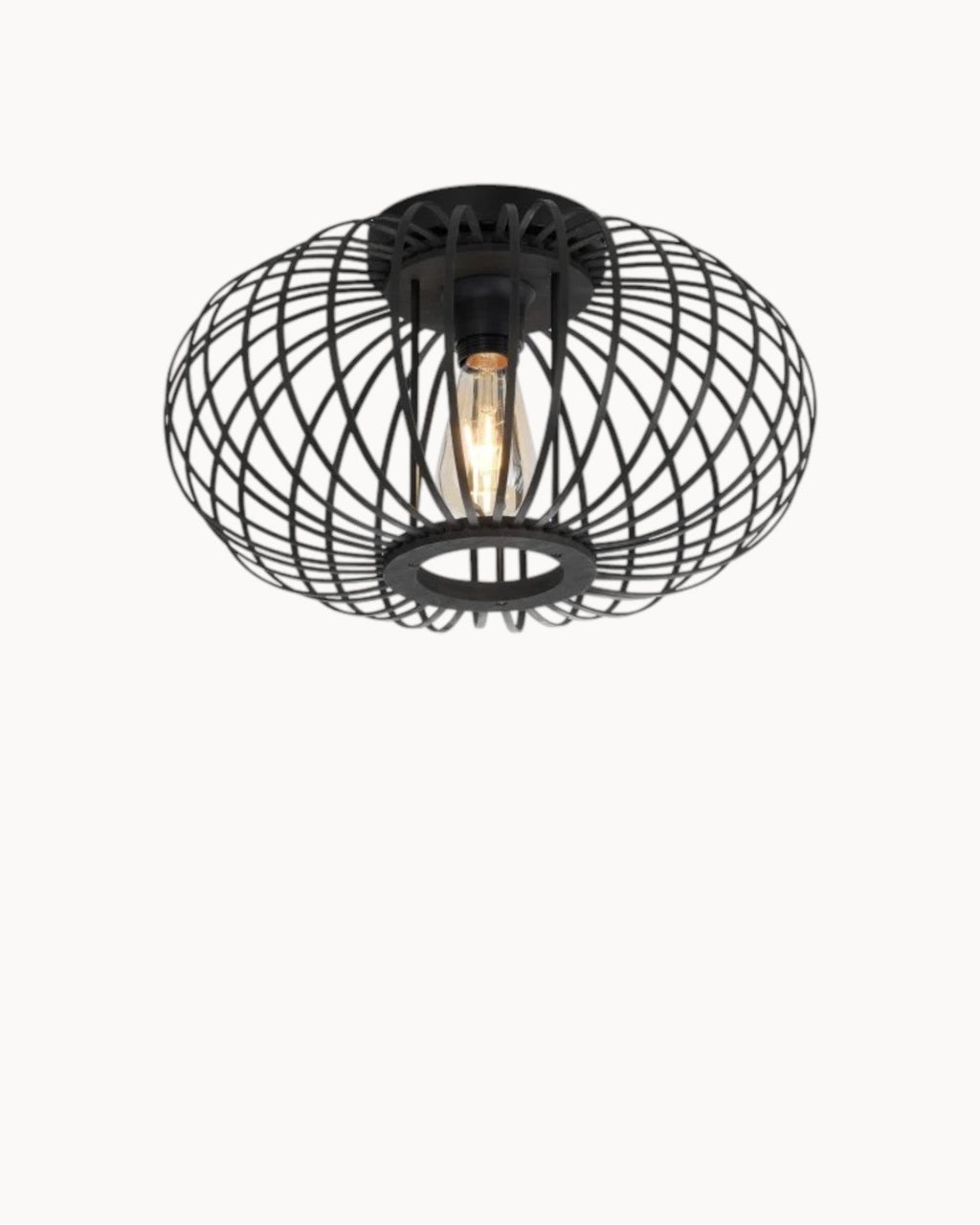 SUENTA Retro Deckenleuchte Schwarz-Gold, 30 cm für Wohnzimmer und Schlafzimmer Schwarz