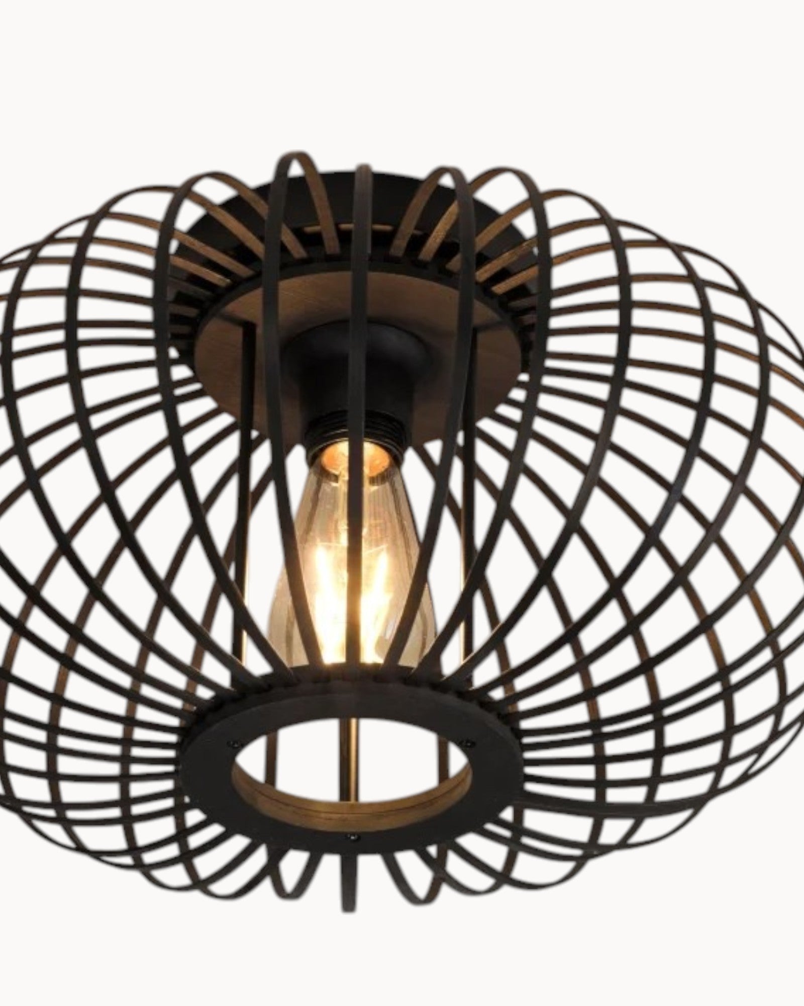 SUENTA Retro Deckenleuchte Schwarz-Gold, 30 cm für Wohnzimmer und Schlafzimmer