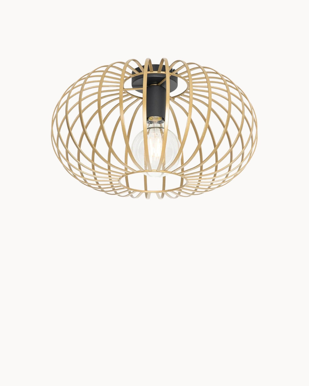 SUENTA Retro Deckenleuchte Schwarz-Gold, 30 cm für Wohnzimmer und Schlafzimmer Gold