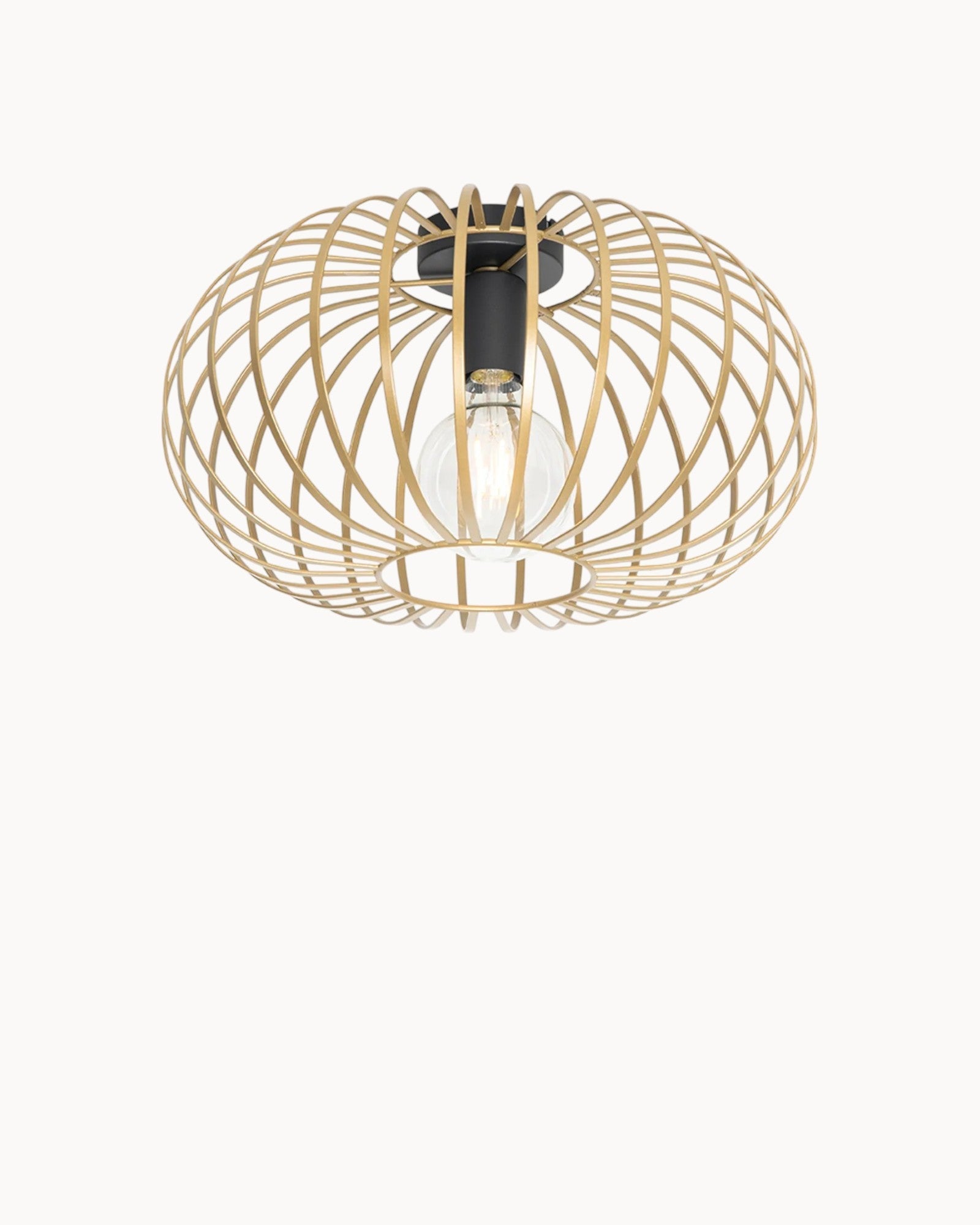 SUENTA Retro Deckenleuchte Schwarz-Gold, 30 cm für Wohnzimmer und Schlafzimmer Gold