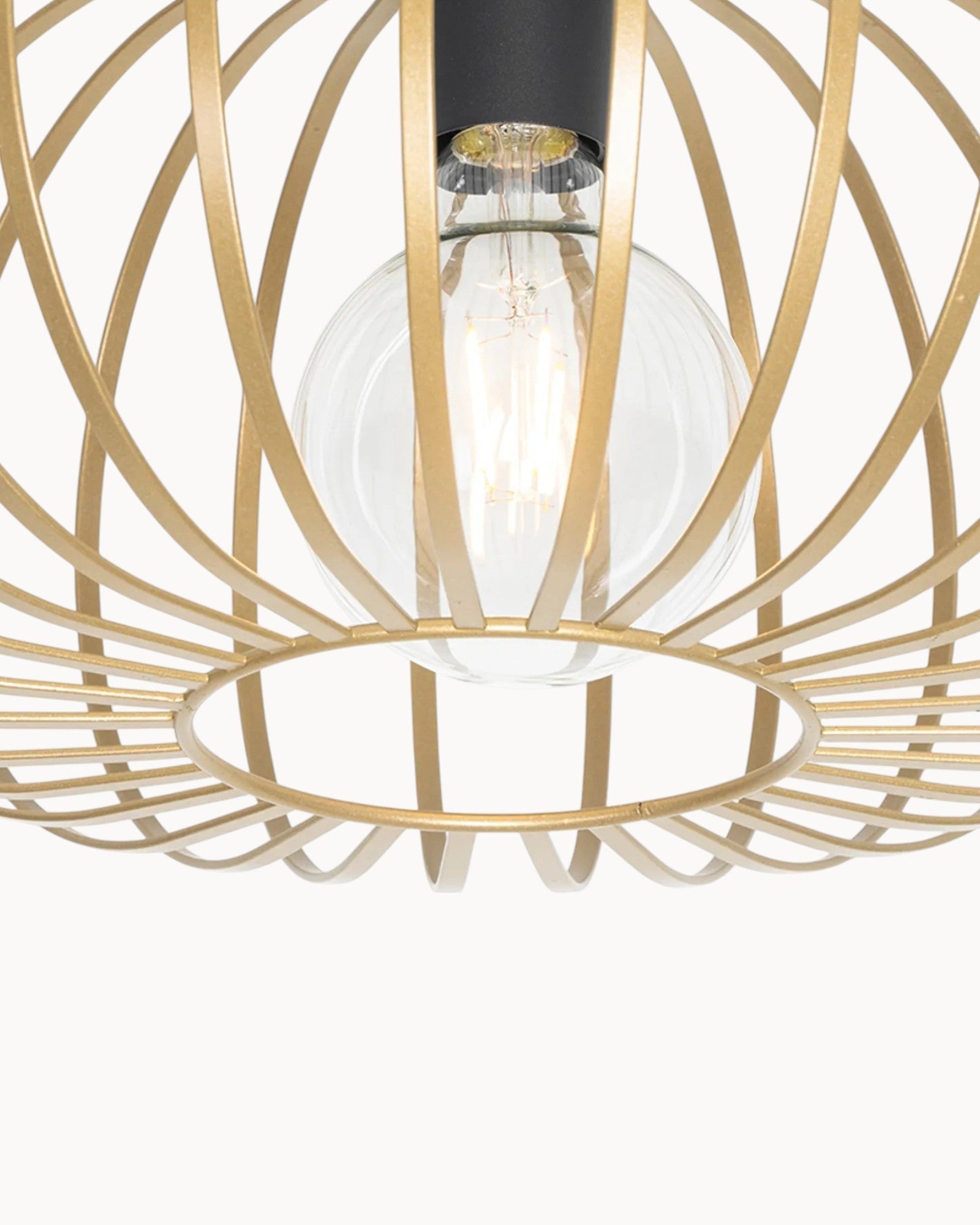 SUENTA Retro Deckenleuchte Schwarz-Gold, 30 cm für Wohnzimmer und Schlafzimmer