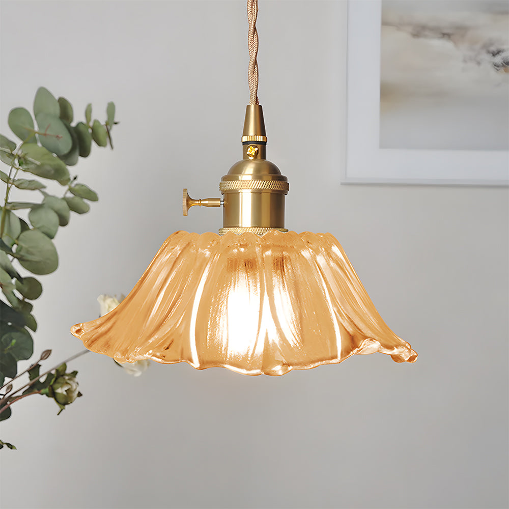 SUENTA Retro Pendelleuchte Aus Glas Mit Blumenmuster Esszimmer