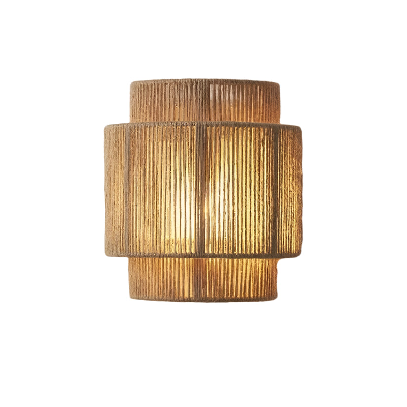 SUENTA Retro Rattan Wandleuchte Handgefertigt Bambuslampe Vintage