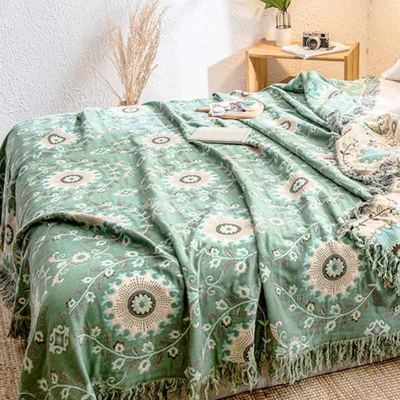 SUENTA Retro Sofabezug Baumwolle Wendedecke Doppelseitig Pflegeleicht