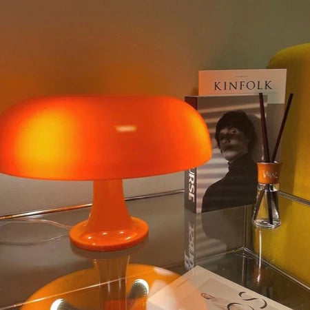 SUENTA Retro Tischlampe im Pilzdesign – LED Nachttischlampe mit Warmem Licht