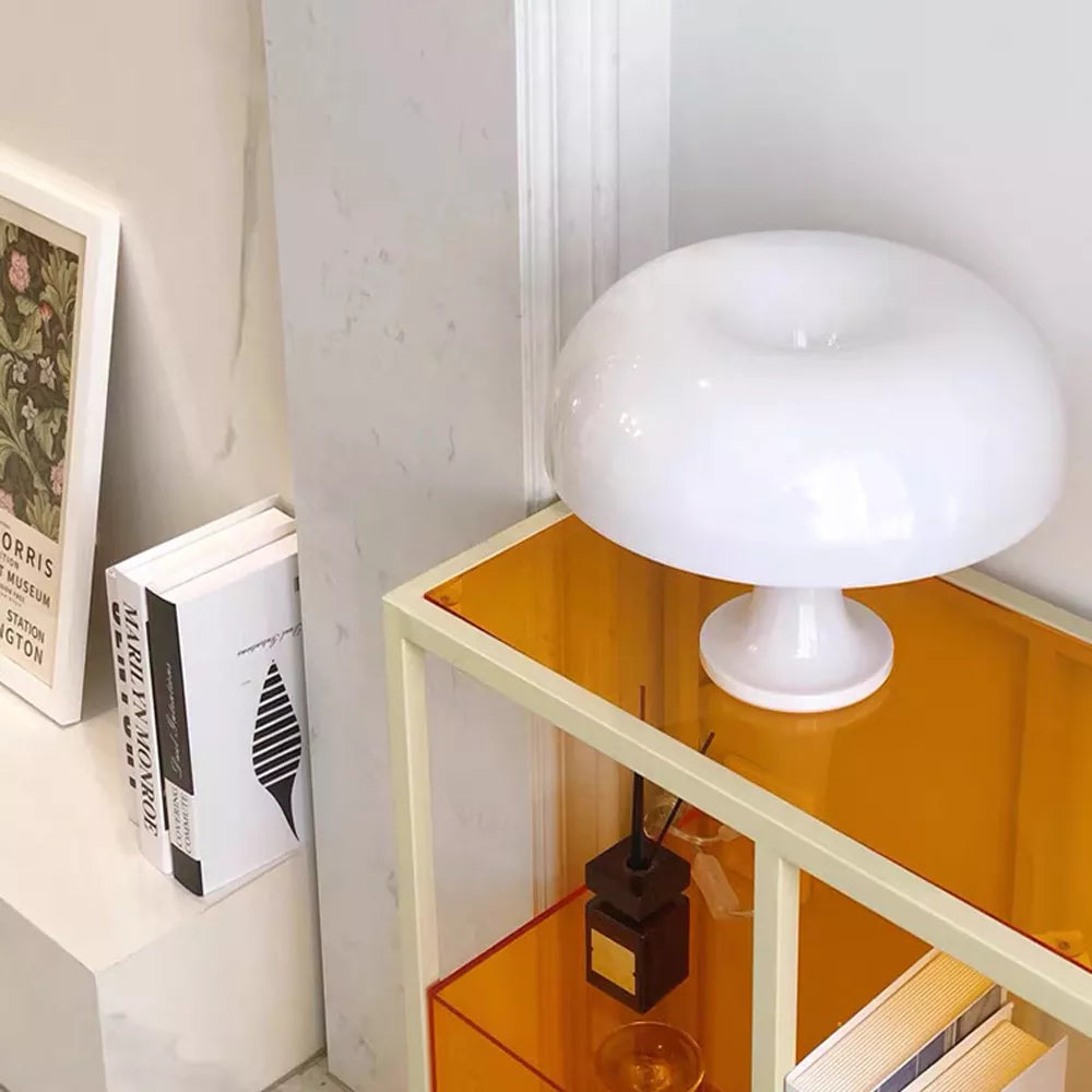 SUENTA Retro Tischlampe im Pilzdesign – LED Nachttischlampe mit Warmem Licht