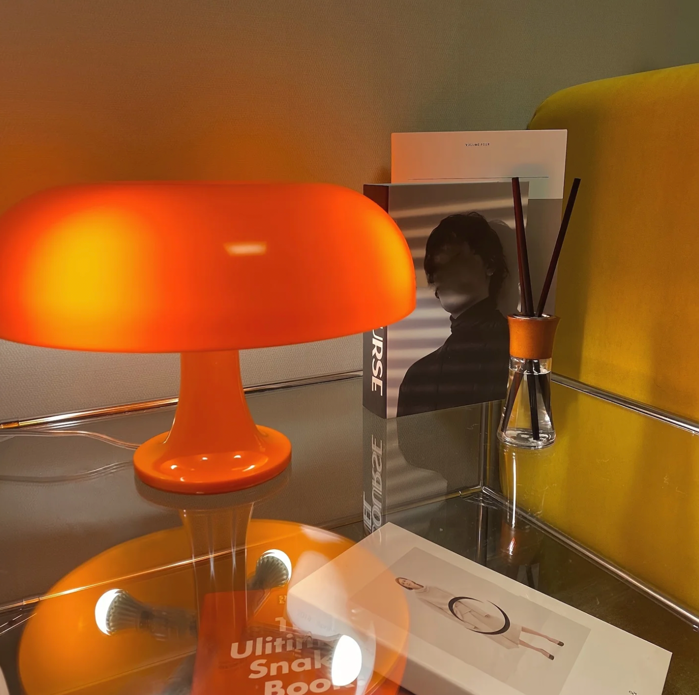 SUENTA Retro Tischlampe im Pilzdesign – LED Nachttischlampe mit Warmem Licht
