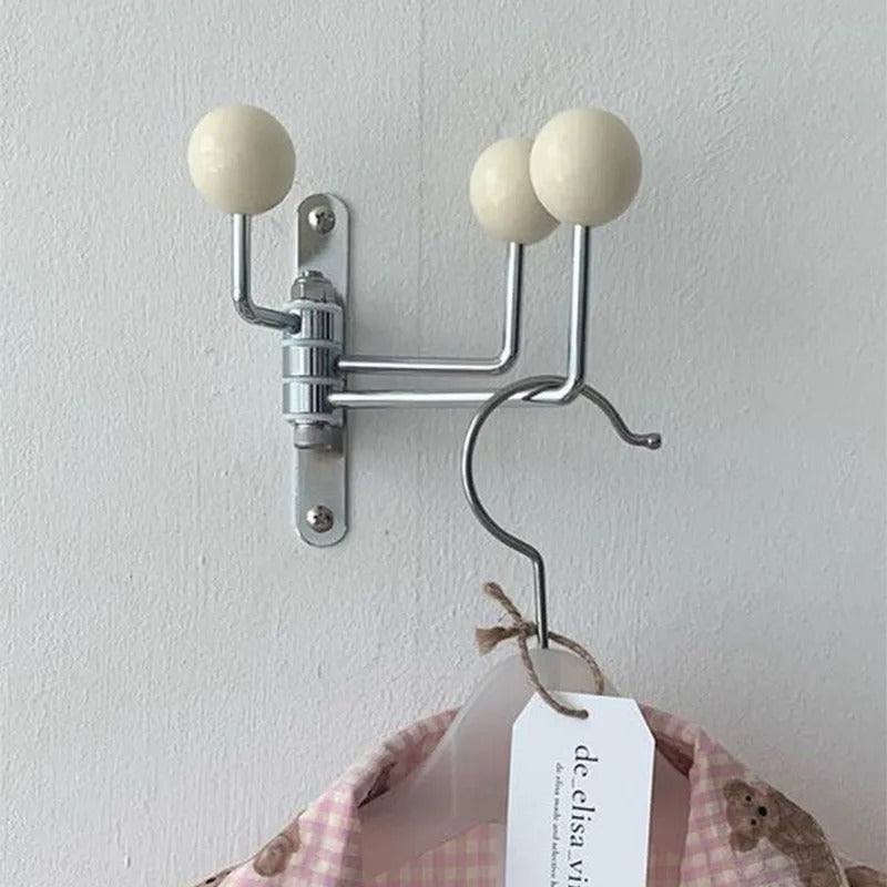 SUENTA Retro Wandhakenregal aus Edelstahl – Creme, 3 oder 4 Haken 3 Haken Weiß
