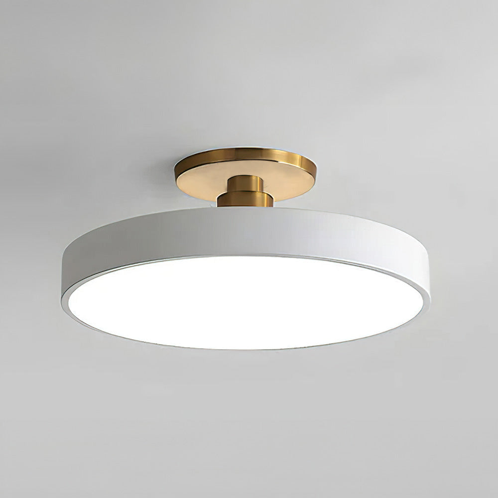 SUENTA Runde LED Deckenleuchte Halbbündig Metall Acryl 50 cm Weiß