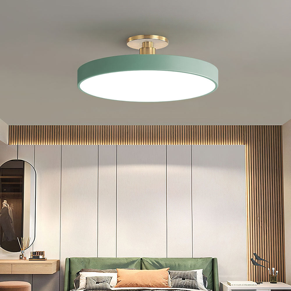 SUENTA Runde LED Deckenleuchte Halbbündig Metall Acryl 50 cm Grün