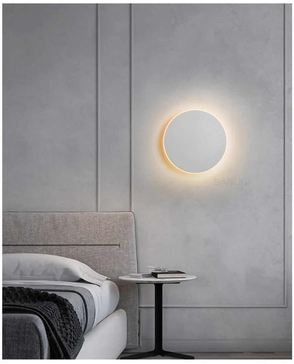 SUENTA Runde LED Wandleuchte Moderne Beleuchtung Für Wohnräume 30cm Weiß