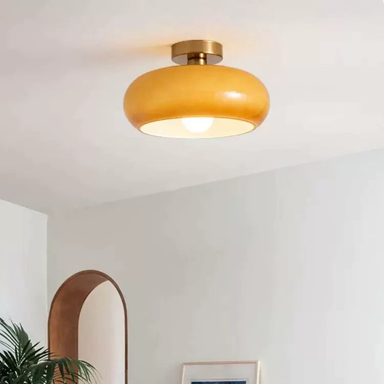 SUENTA Runde Vintage Deckenleuchte Aus Glas Für Wohnzimmer
