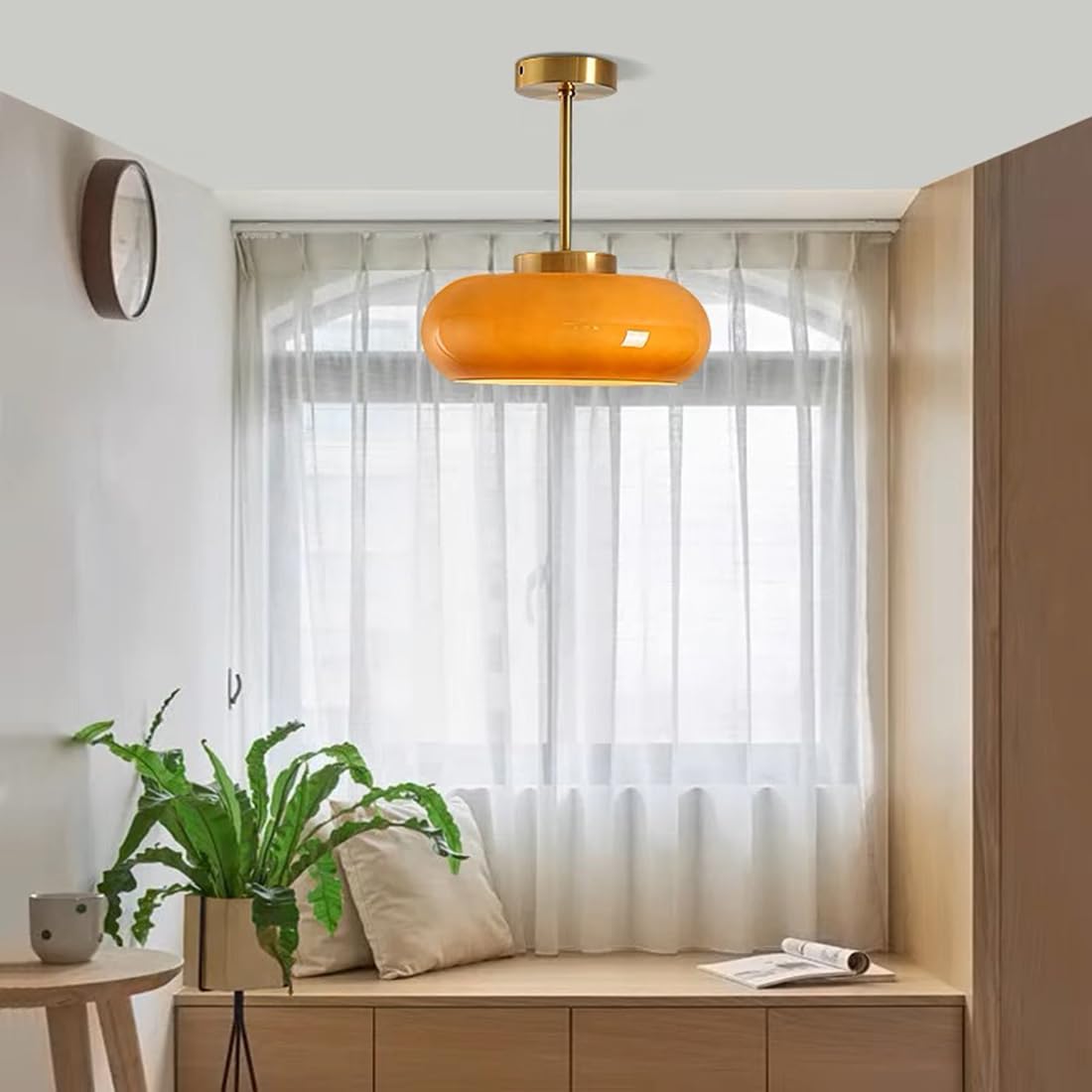 SUENTA Runde Vintage Deckenleuchte Aus Glas Für Wohnzimmer