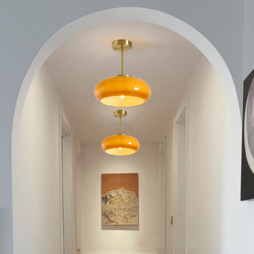 SUENTA Runde Vintage Deckenleuchte Aus Glas Für Wohnzimmer