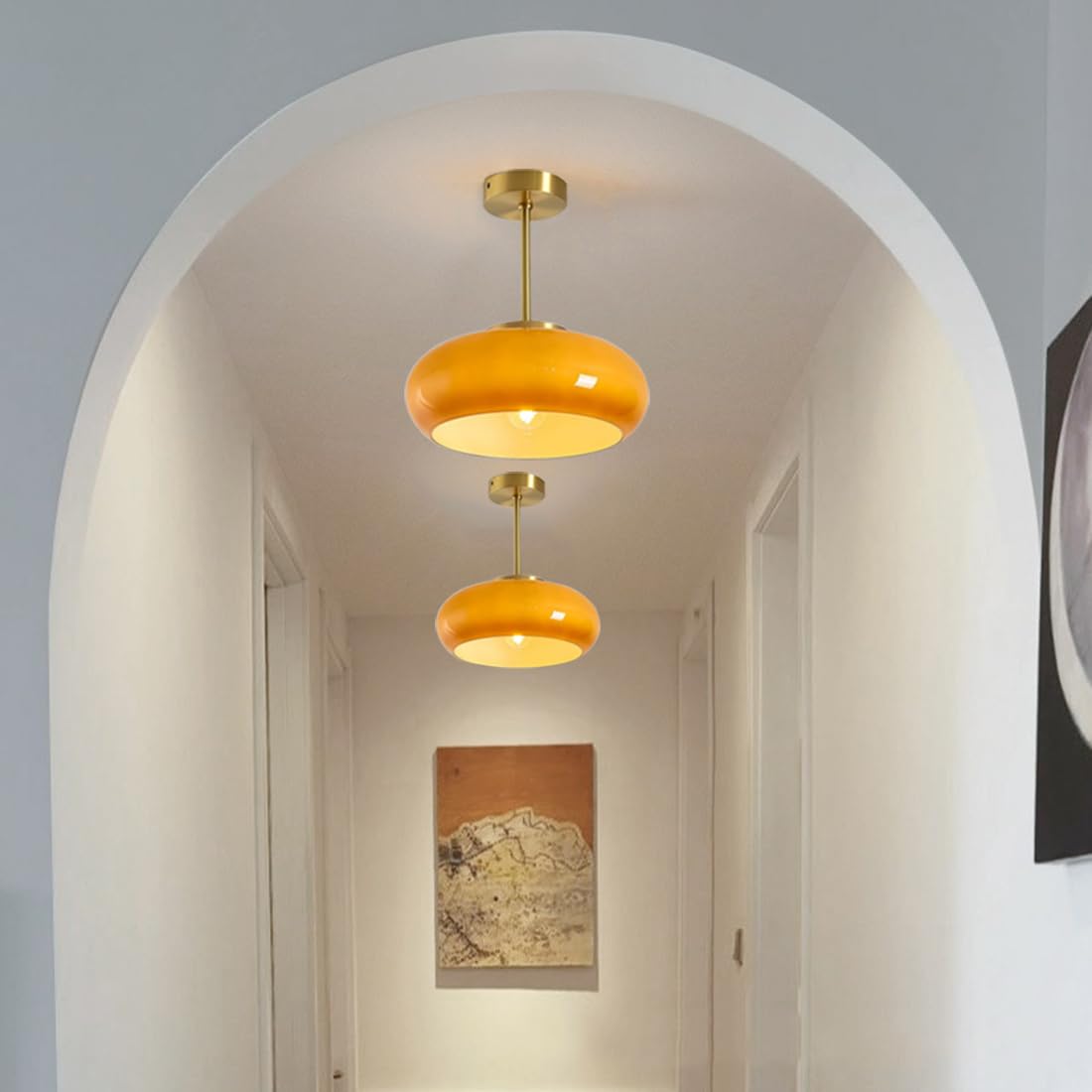SUENTA Runde Vintage Deckenleuchte Aus Glas Für Wohnzimmer