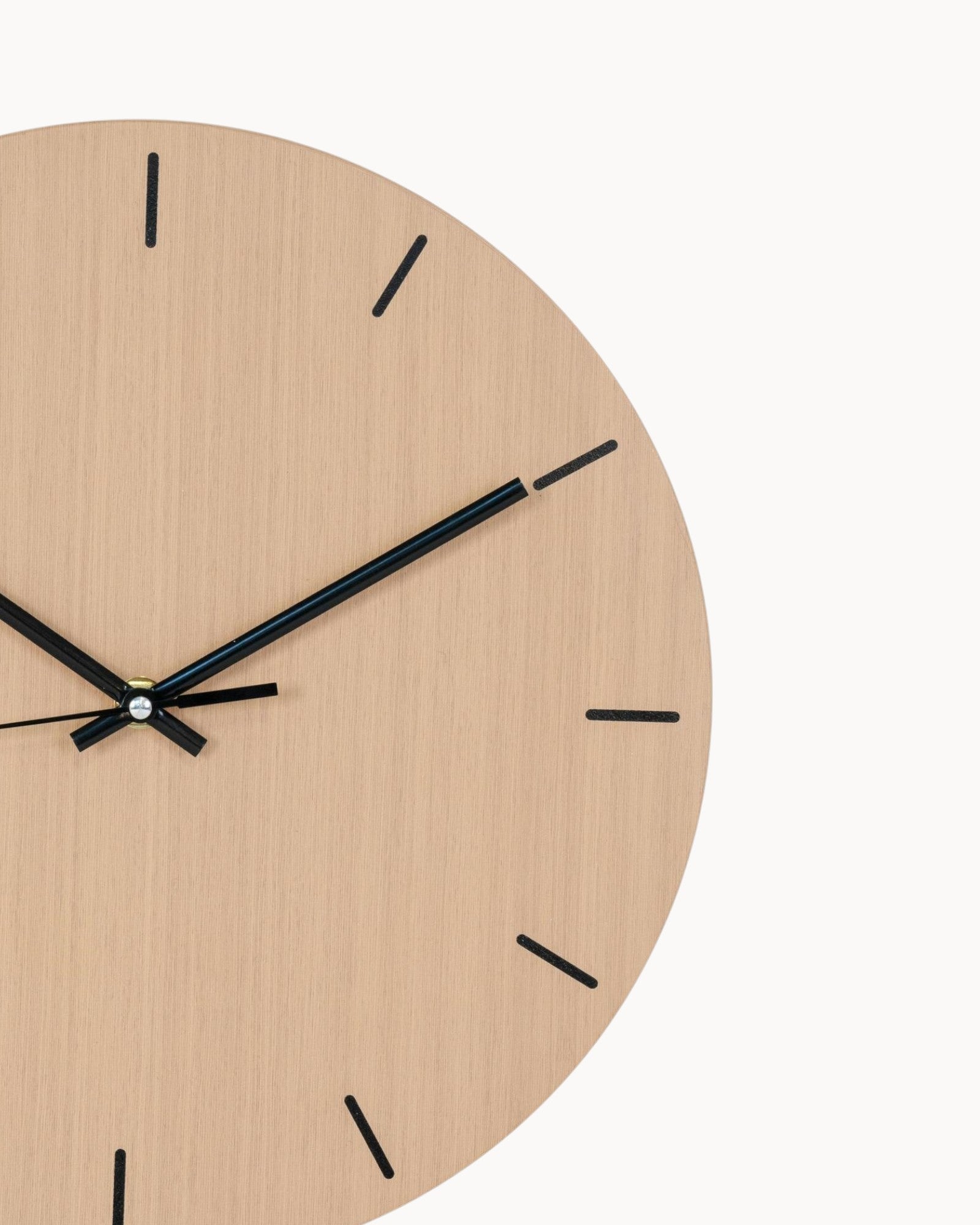 SUENTA Runde Wanduhr Holz und Stahl – 30 cm Modernes Design