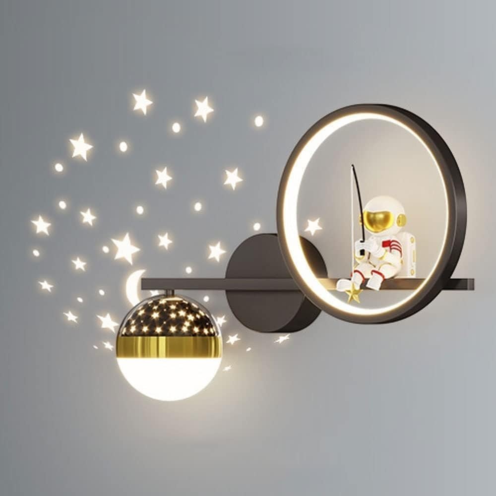 SUENTA Sanfte LED Wandleuchte Fuer Kinderzimmer Beruhigendes Licht Schwarz rechts