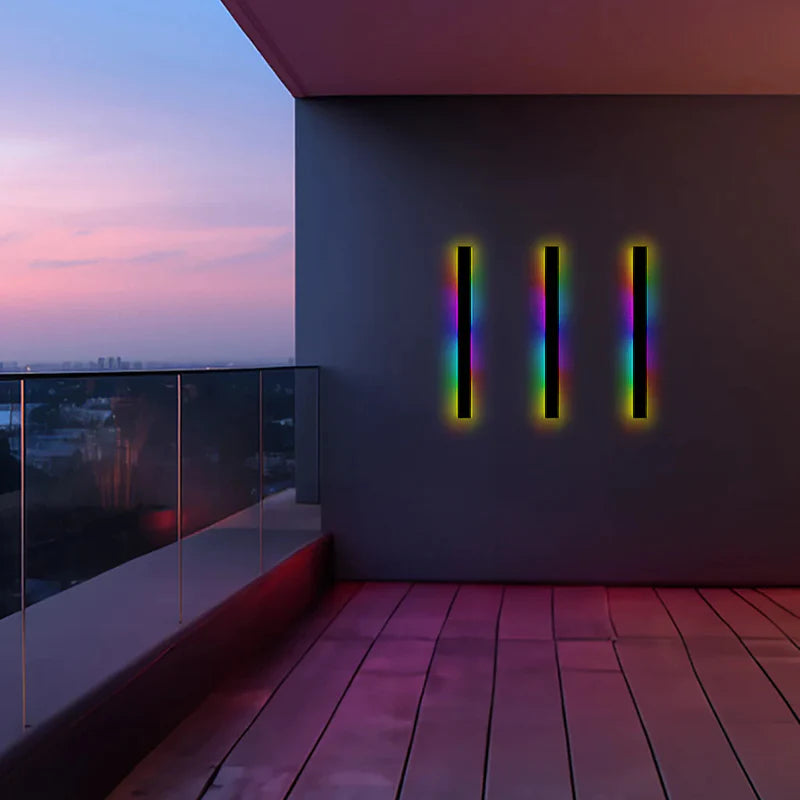 SUENTA Schwarze LED Außenwandleuchte Mit Zeitlosem Design 170cm RGB