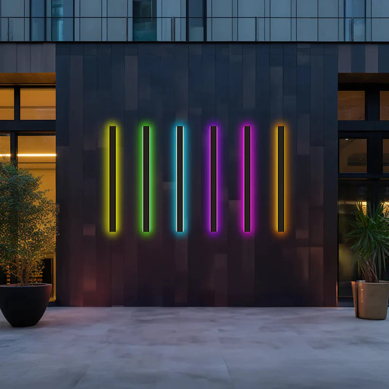SUENTA Schwarze LED Außenwandleuchte Mit Zeitlosem Design 200cm RGB