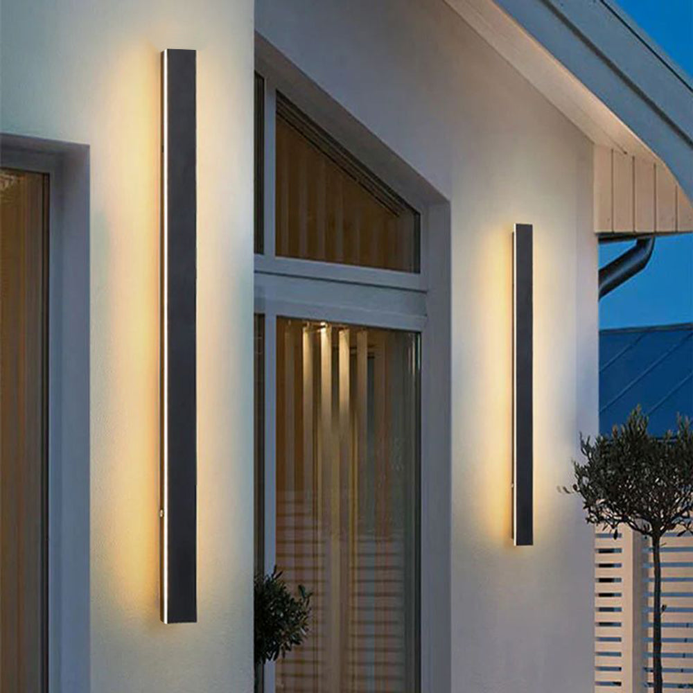 SUENTA Schwarze LED Außenwandleuchte Mit Zeitlosem Design 200cm Warmweiß